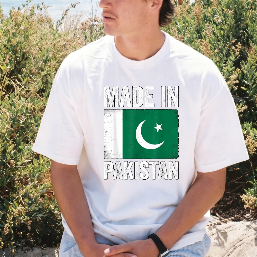 Summer Clothing Pakistan - Dibuat di Pakistan Kaos Lucu Bendera