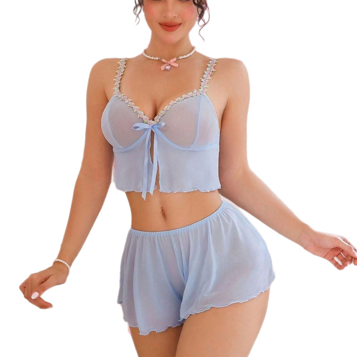 Summer Clothing Women - 2 Set Pakaian Tidur Seksi Warna