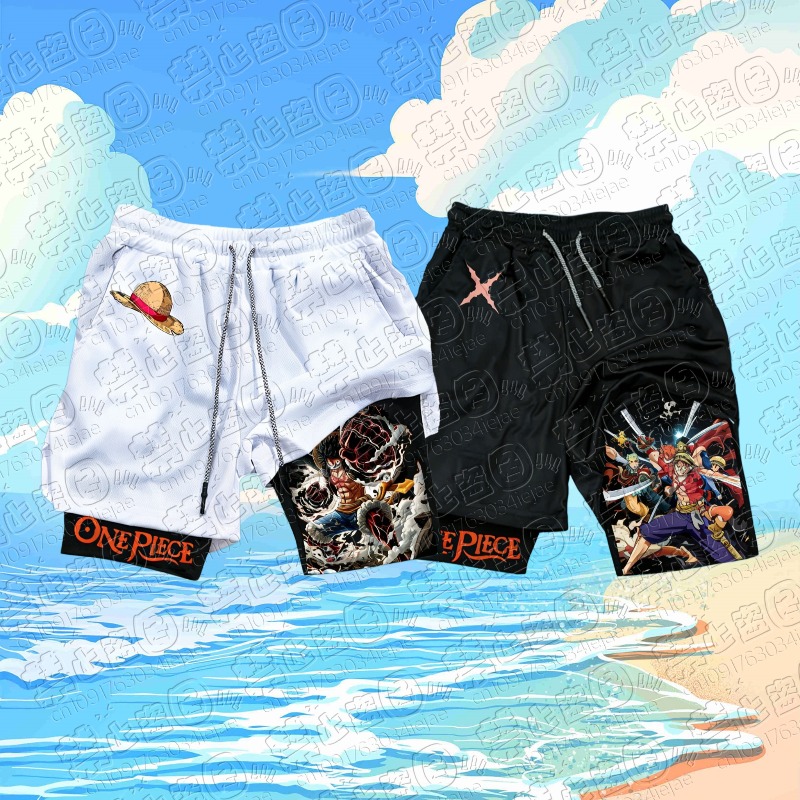 Summer Clothing Layering - Celana Pendek Gambar Luffy One Piece