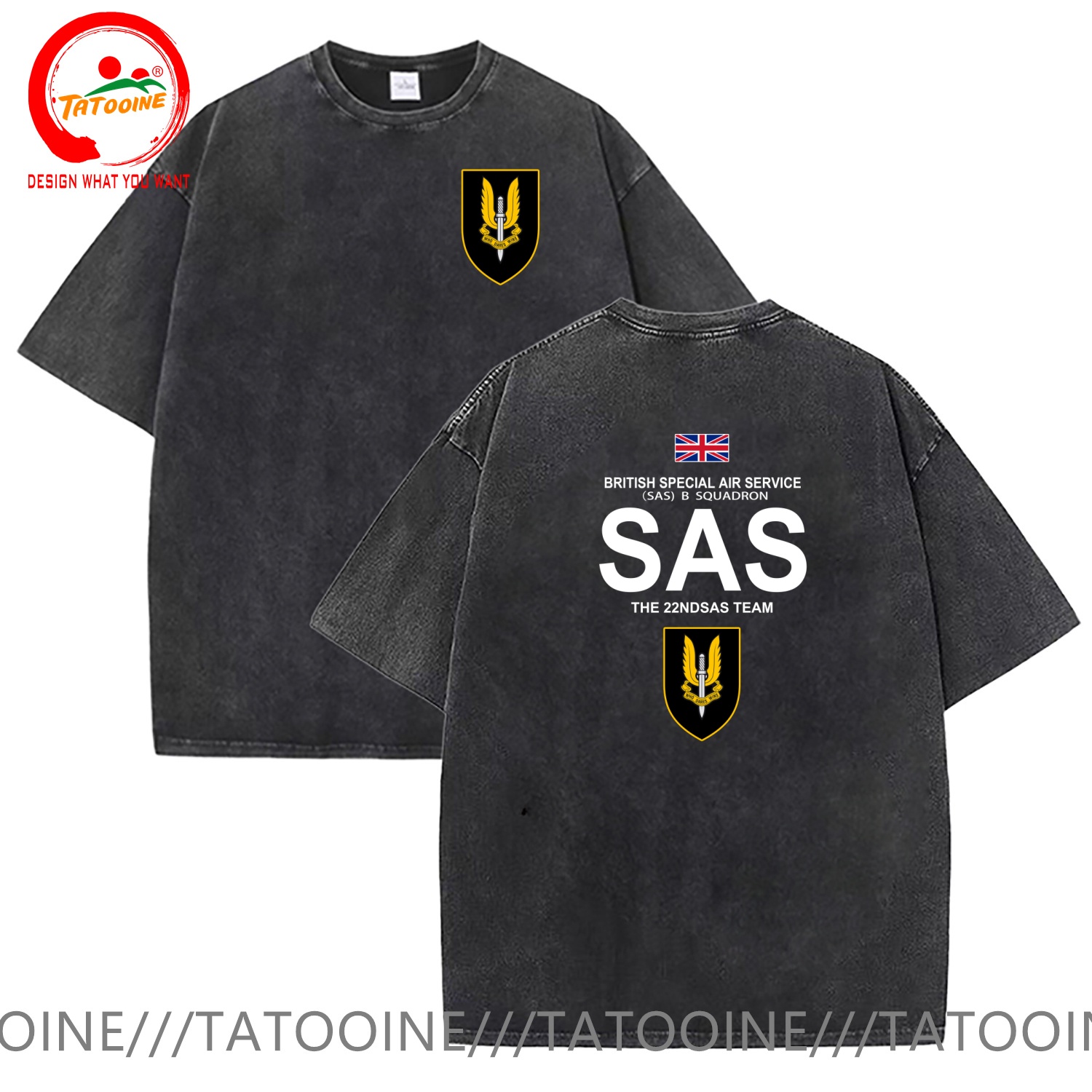 Summer Clothing Uk - Kaus Katun Vintage yang Dicuci Kaus