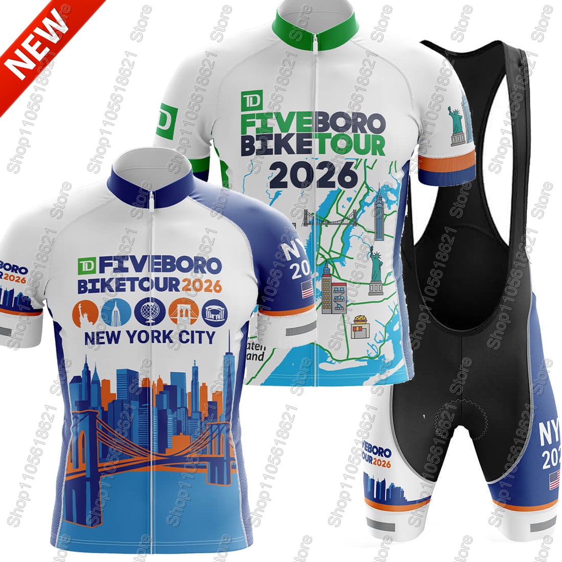 Summer Clothing Nyc - Set Jersey Tim Bersepeda NYC-Cycling-Tour 2026,