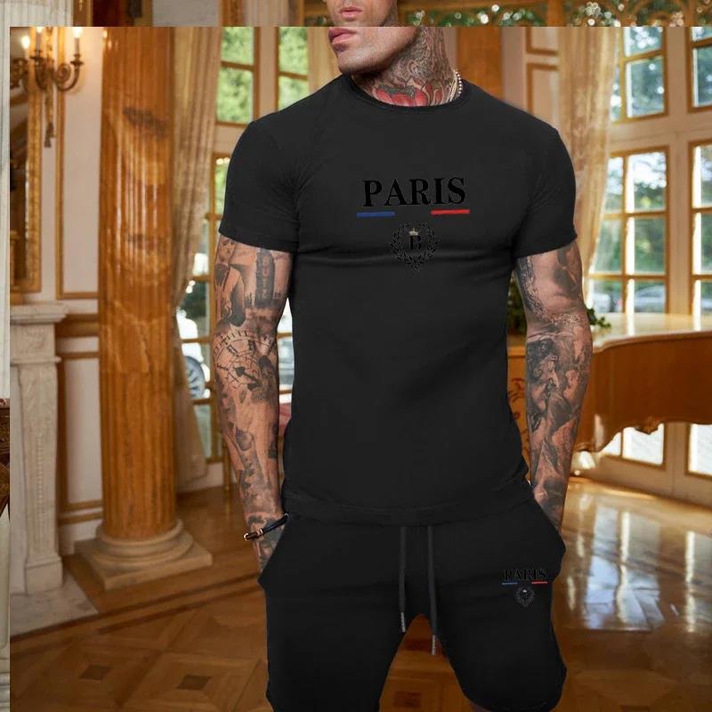 Summer Clothing Men Fashion - Setelan Kaos Lengan Pendek + Celana