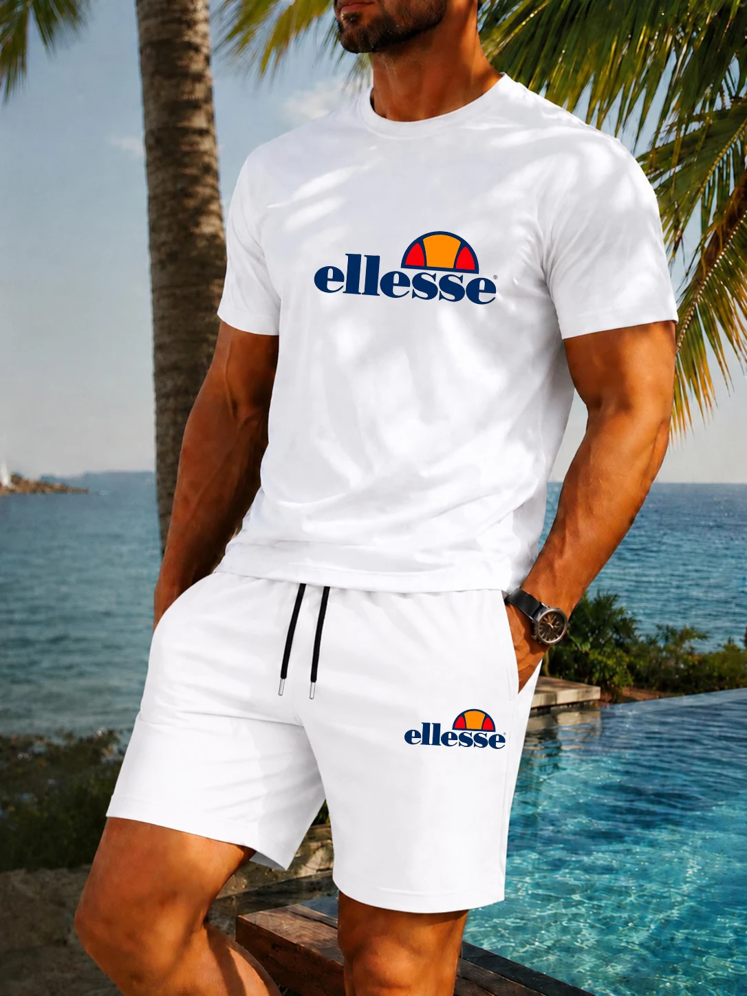 Setelan Dua Potong Pakaian Ola - Summer Clothing Men Fashion ulasan dan harga