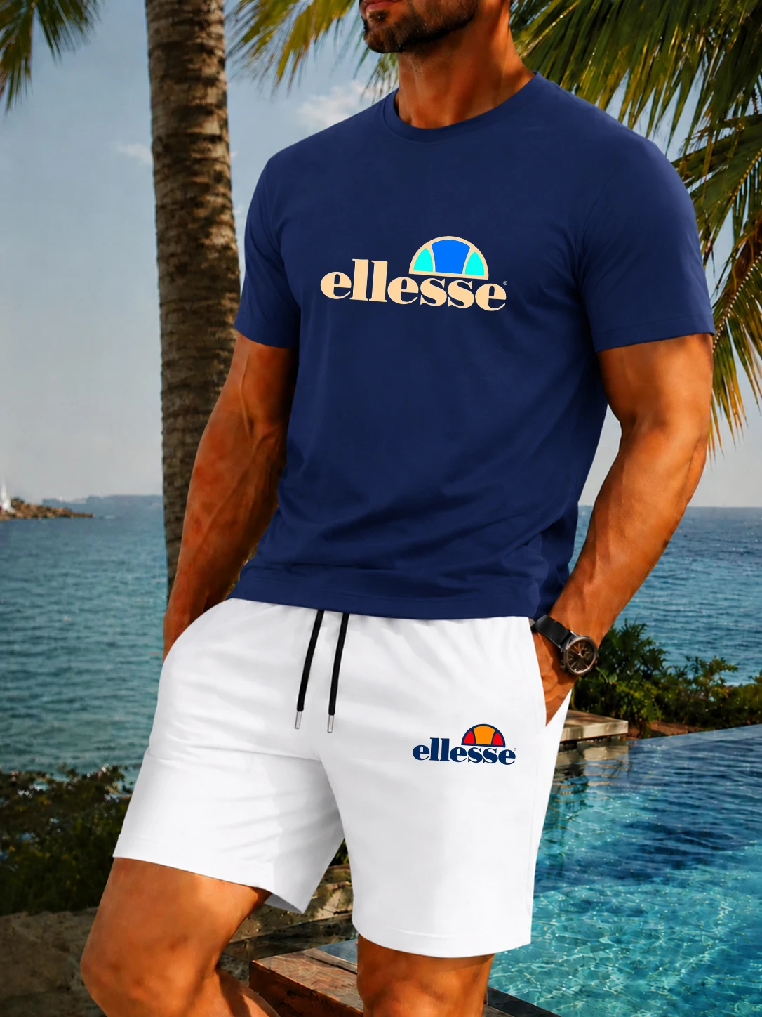Setelan Dua Potong Pakaian Ola - Summer Clothing Men Fashion ulasan dan harga