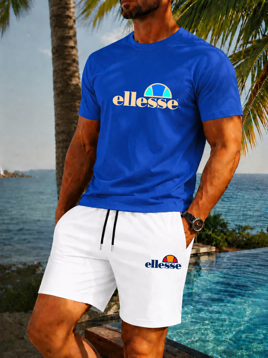 Setelan Dua Potong Pakaian Ola - Summer Clothing Men Fashion ulasan dan harga