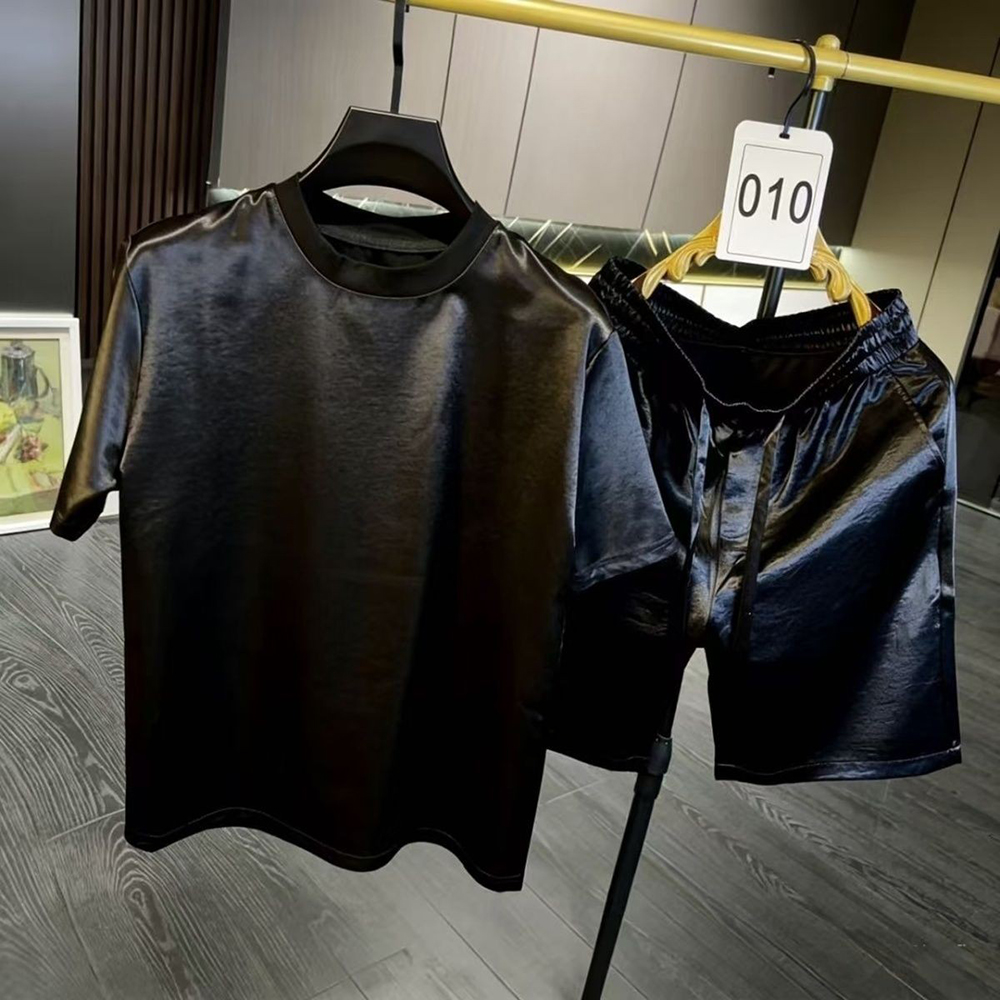 Set Celana Pendek Lengan Pende - Summer Clothing Men Fashion ulasan dan harga