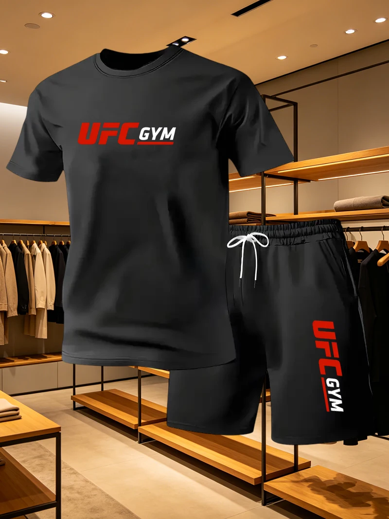Setelan Kaos dan Celana Pendek - Summer Clothing Men Fashion ulasan dan harga