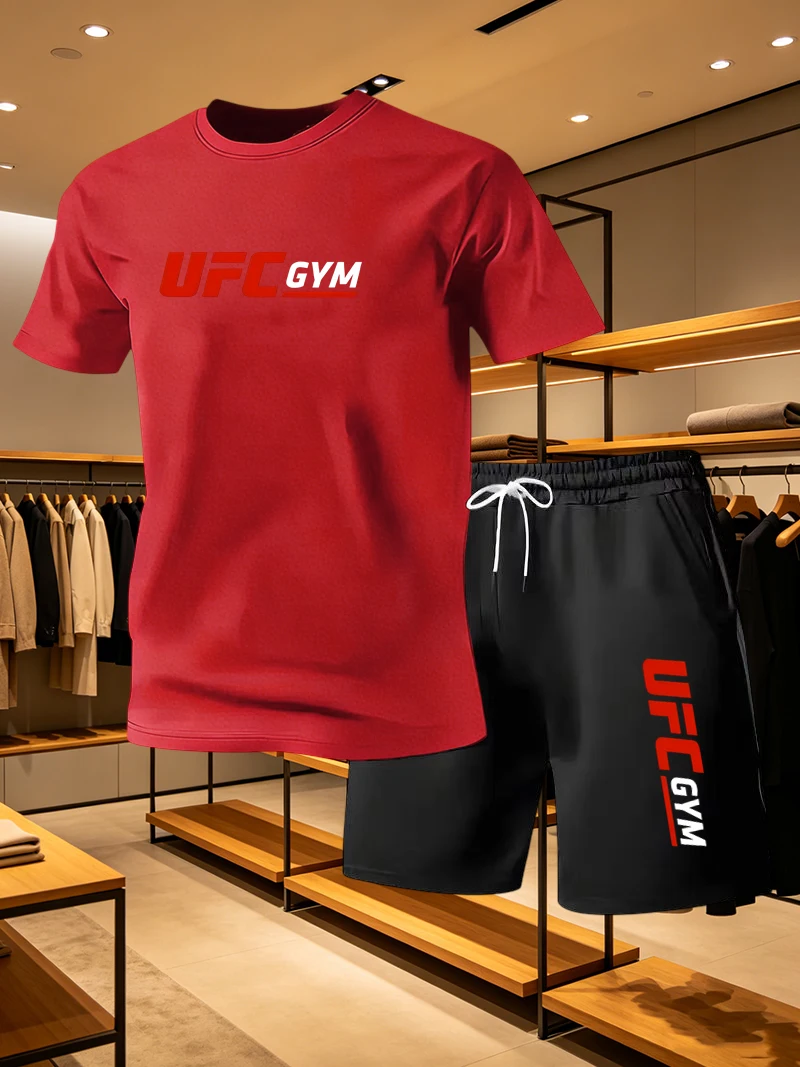 Setelan Kaos dan Celana Pendek - Summer Clothing Men Fashion ulasan dan harga