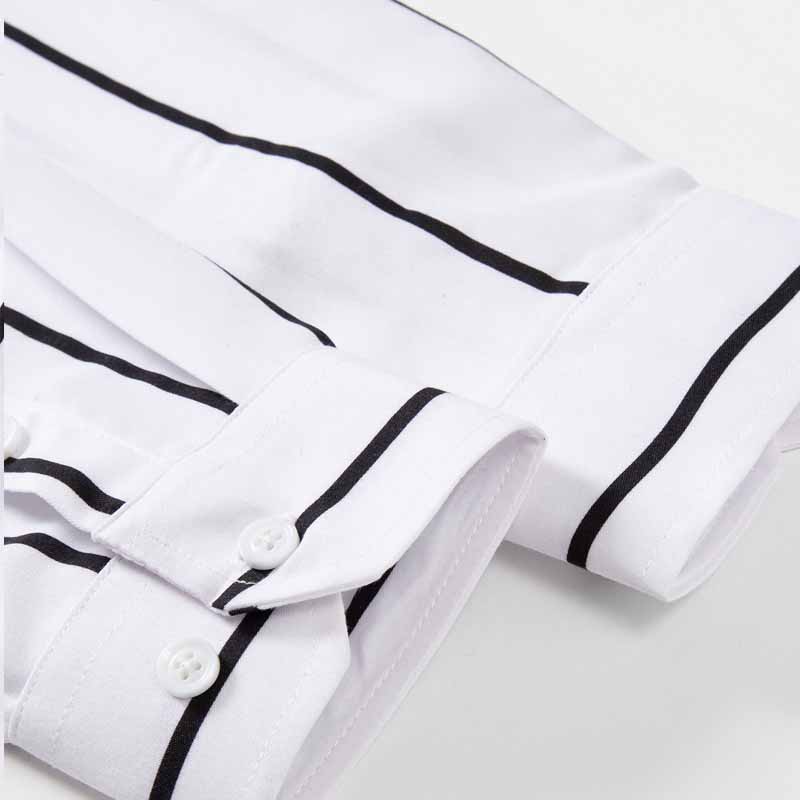 Kemeja Pria Bergaris Lengan Pa - Summer Clothing Men Fashion ulasan dan harga