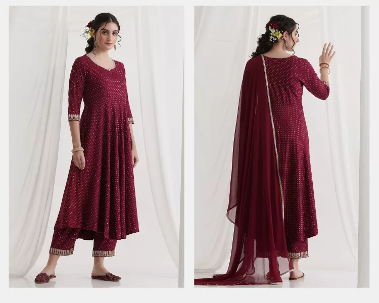 Setelan Kurta Etnis Wanita War - Summer Clothing Pakistan ulasan dan harga