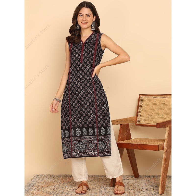 Atasan tunik kurta katun hitam - Summer Clothing Pakistan ulasan dan harga