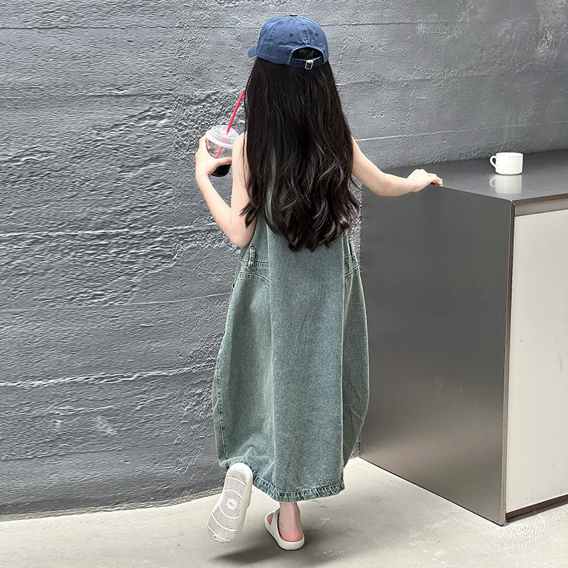 Gaun Denim Tanpa Lengan Kualit - Summer Clothing Girls ulasan dan harga