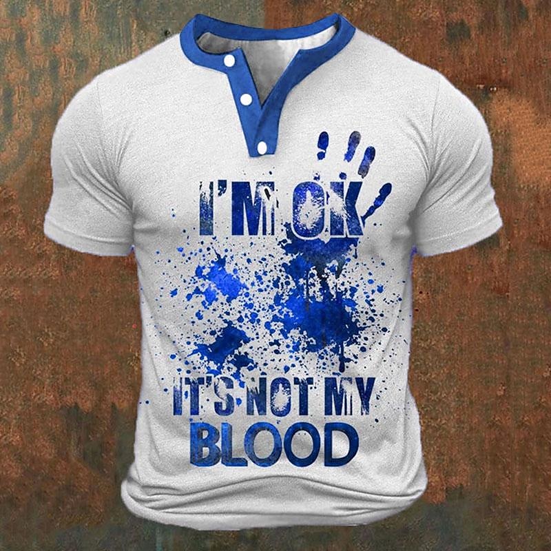 Kaos Henley Pria Cetak Huruf 3 - Summer Clothing Men Fashion ulasan dan harga